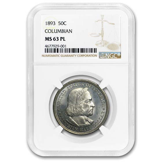 1893 Columbian Expo Half Dollar MS-63 PL NGC 1893 Columbian Expo Half Dollar MS-63 PL NGC